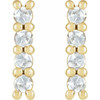 14 Karat Yellow Gold 0.16 Carat Rose Cut Natural Diamond Bar Earrings