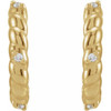 14 Karat Yellow Gold .03 Carat Natural Diamond Rope Huggies