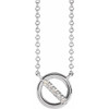 14K White .03 Carat Natural Diamond Circle 18 inch Necklace