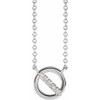 14K White .03 Carat Natural Diamond Circle 16 inch Necklace