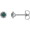 Sterling Silver 3 mm Lab Grown Alexandrite Claw Prong Rope Earrings
