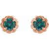 14 Karat Rose Gold 3 mm Lab Grown Alexandrite Claw Prong Rope Earrings