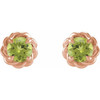 14 Karat Rose Gold 3 mm Natural Peridot Claw Prong Rope Earrings