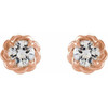 14 Karat Rose Gold 0.20 Carat Natural Diamond Claw Prong Rope Earrings