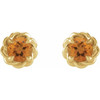 14 Karat Yellow Gold 4 mm Natural Citrine Claw Prong Rope Earrings