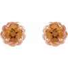 14 Karat Rose Gold 4 mm Natural Citrine Claw Prong Rope Earrings