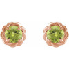 14 Karat Rose Gold 4 mm Natural Peridot Claw Prong Rope Earrings