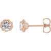 14 Karat Rose Gold 0.25 Carat Natural Diamond Claw Prong Rope Earrings