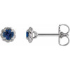 Platinum 4.5 mm Lab Grown Blue Sapphire Claw Prong Rope Earrings