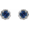 Sterling Silver 5 mm Natural Blue Sapphire Claw Prong Rope Earrings