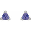 Platinum 5 mm Trillion Natural Tanzanite V Prong Earrings