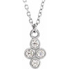 14K White 0.12 CDiamond Cluster 16 inch Necklace