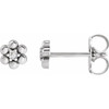 Platinum .03 Carat Natural Diamond Beaded Daisy Earrings