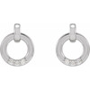 Sterling Silver .08 Carat Natural Diamond Circle Earrings