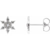 14 Karat White Gold .0075 Carat Natural Diamond Snowflake Earrings