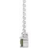 14 Karat White Gold Natural Green Sapphire and .015 Carat Natural Diamond 18 inch Necklace