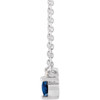 14 Karat White Gold Natural Blue Sapphire and .015 Carat Natural Diamond 18 inch Necklace