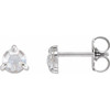 Sterling Silver 0.40 Carat Rose Cut Natural Diamond 3 Prong Claw Earrings