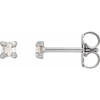14 Karat White Gold .07 Carat Rose Cut Natural Diamond 4 Prong Claw Earrings