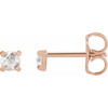 14 Karat Rose Gold 0.13 Carat Rose Cut Natural Diamond 4 Prong Claw Earrings