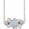 Sterling Silver Natural Multi-Gemstone Scattered 16 inch Necklace