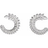 14 Karat White Gold .07 Carat Natural Diamond Hoop Earrings