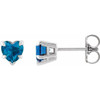 14 Karat White Gold Natural London Blue Topaz Stud Earring