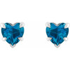 14 Karat White Gold Natural London Blue Topaz Stud Earring