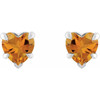 Platinum Natural Citrine Stud Earring