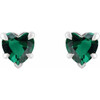 Sterling Silver Lab Grown Emerald Stud Earring