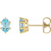 14 Karat Yellow Gold Natural Sky Blue Topaz Earrings