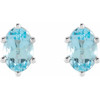 14 Karat White Gold Natural Sky Blue Topaz Earrings