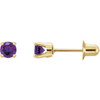 14 Karat Yellow Gold Natural Amethyst Earrings