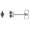 14 Karat White Gold 4x2 mm Lab Grown Alexandrite Earrings