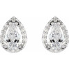Platinum 4x2.5 mm Pear 0.25 Carat Natural Diamond Halo Style Earrings