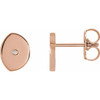 14 Karat Rose Gold .0025 CT Natural Diamond Gibbous Moon Phase Earring