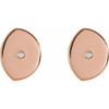 14 Karat Rose Gold .0025 CT Natural Diamond Gibbous Moon Phase Earring