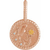 14 Karat Rose Gold Orange Garnet and .075 carat Diamond Virgo Charm