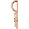 14 Karat Rose Gold Rhodolite Garnet and .005 carat Diamond Pisces Charm