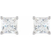 14 Karat White Gold 0.10 Carat Natural Diamond Friction Post Earrings