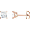 14 Karat Rose Gold 0.60 Carat Natural Diamond Friction Post Earrings