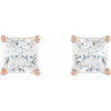 14 Karat Rose Gold 0.60 Carat Natural Diamond Friction Post Earrings