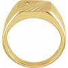 Yellow Gold Ring 14 Karat .02 Carat Natural Diamond Celestial Signet Ring