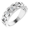 Sterling Silver 0.25 Carat Natural Diamond Chain Link Ring