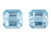 Aquamarine Emerald Cut Gems Pair - 1.85 Carats - 5.9x5.9mm Size