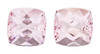 Pink Morganite Cushion Cut Gems - 1.90 Carats - Matched Pair - 6x6mm