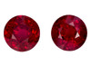 Matched Pair of 2.93 Carat Ruby Round Cut Gems, 6.3mm size | AfricaGems