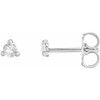 Platinum .04 Carats Rose Cut Natural Diamond 3 prong Claw Earrings