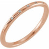 14 Karat Rose Gold .025 Carat Natural Diamond Band Size 17
