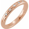 14 Karat Rose Gold .07 Carat Natural Diamond Band Size 16.5